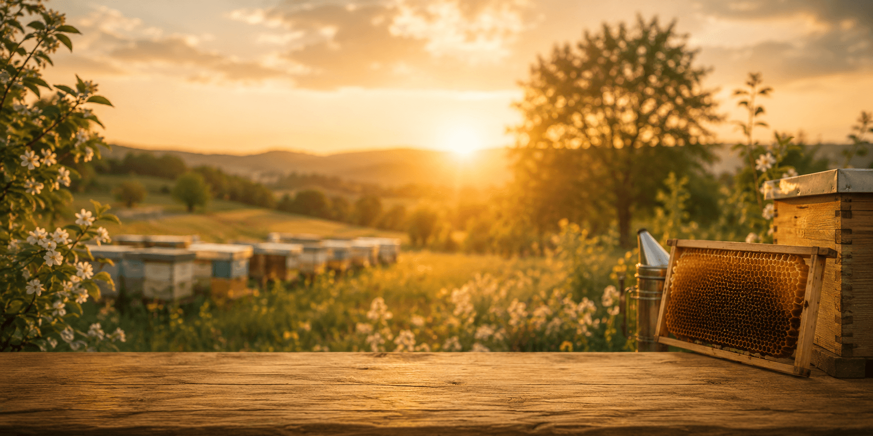 Vanamrith bee farm at golden hour